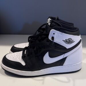 Nike Kids Black and White High-Top Air Jordan Sneakers